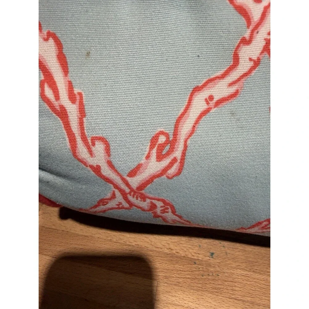 Pottery Barn Lilly Pulitzer Bolster Pillow Coral Pattern Sewn Shut No Zipper